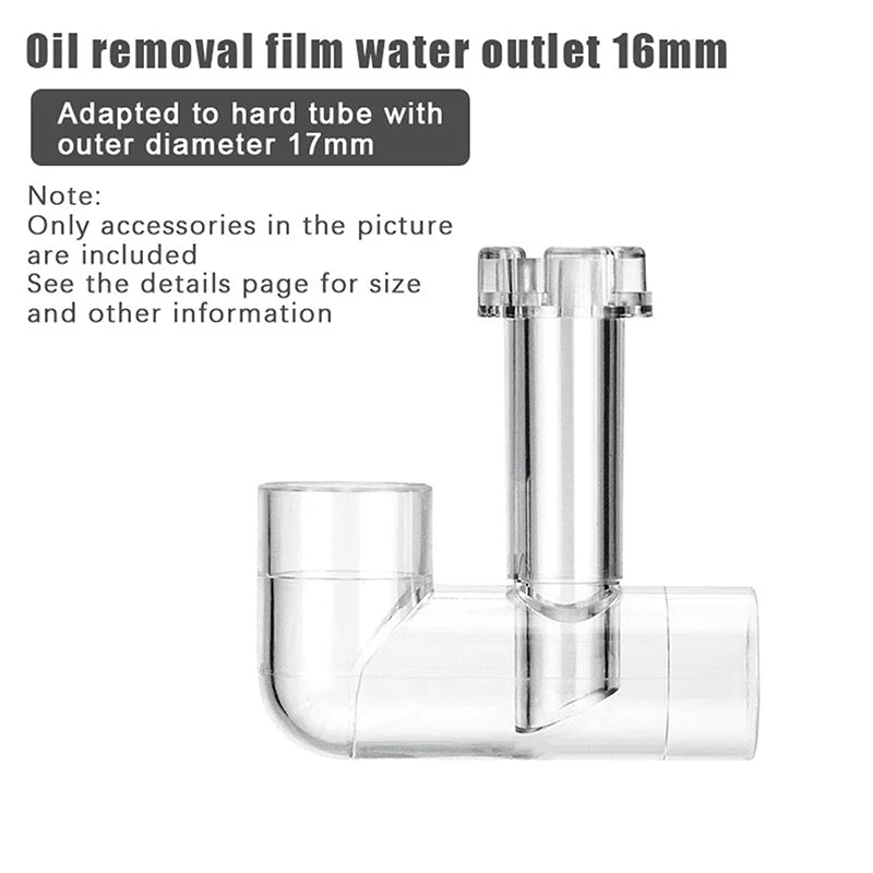 Aquarium Lily Pipe Outflow Skimmer – 12/16mm Transparent PC Aquarium Filter Skimmer Qst 16mm set