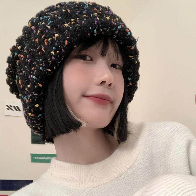 Women's Warm Knitted Pile Hat – Cozy Winter Beanie Winter Knit Hat Qst