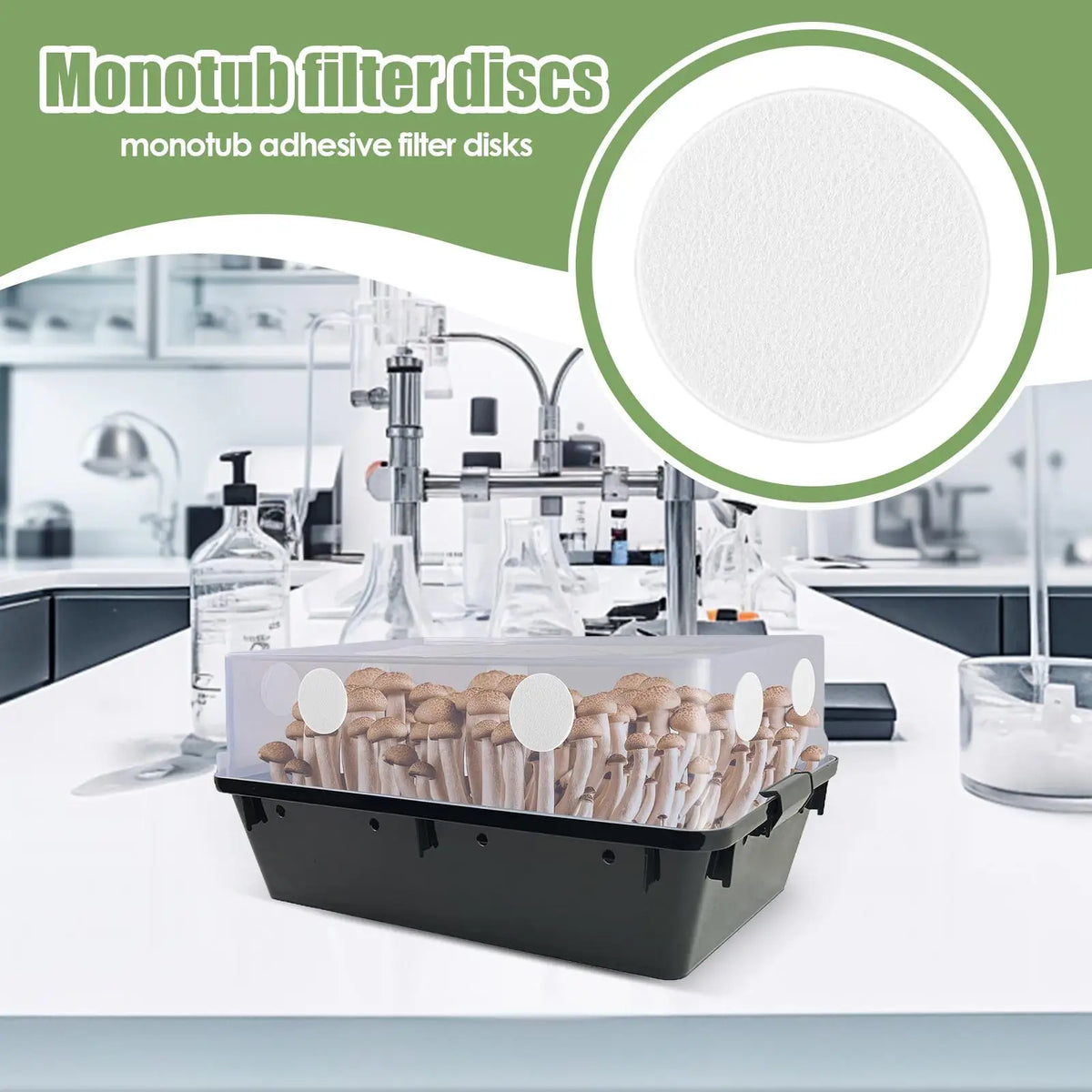 Mushroom Filter Discs 24-Pack – Adhesive Cotton Pad Screens Mushroom Grow Filters Qme