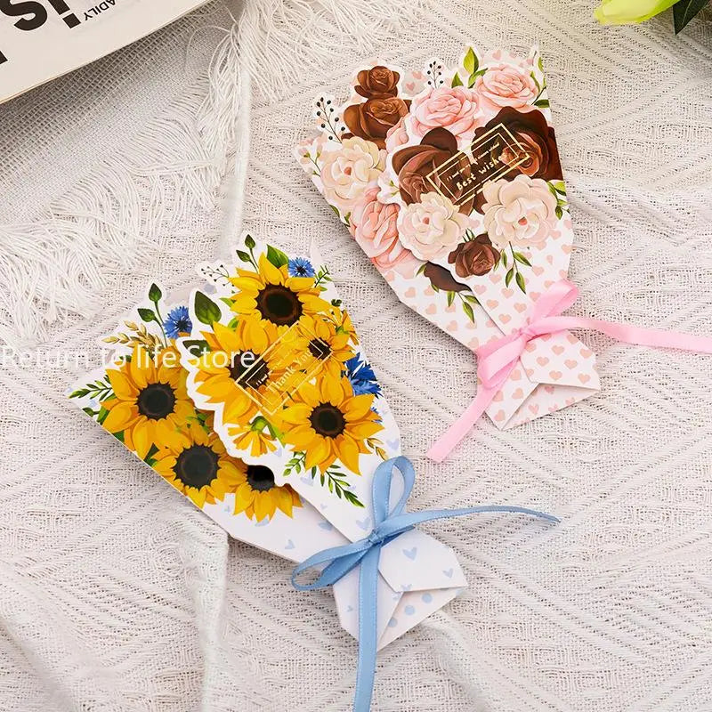 3D Bouquet Bow Greeting Card – Valentine's Day & Wedding Greeting Card Qme