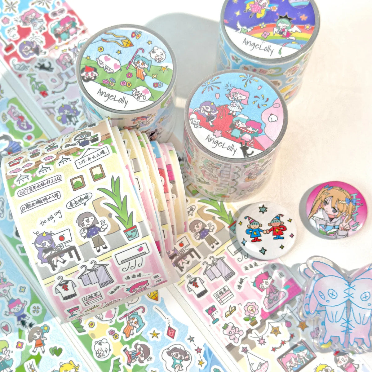Y2K Cute Washi Tape – Wide Decorative Journal & Craft Tape Decorative Washi Tape Qme