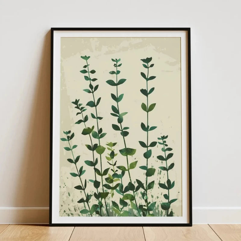 Minimalist Botanical Canvas Wall Art – Bamboo Tropical Leaf Canvas Wall Art Qst 15 50x70cm Unframed