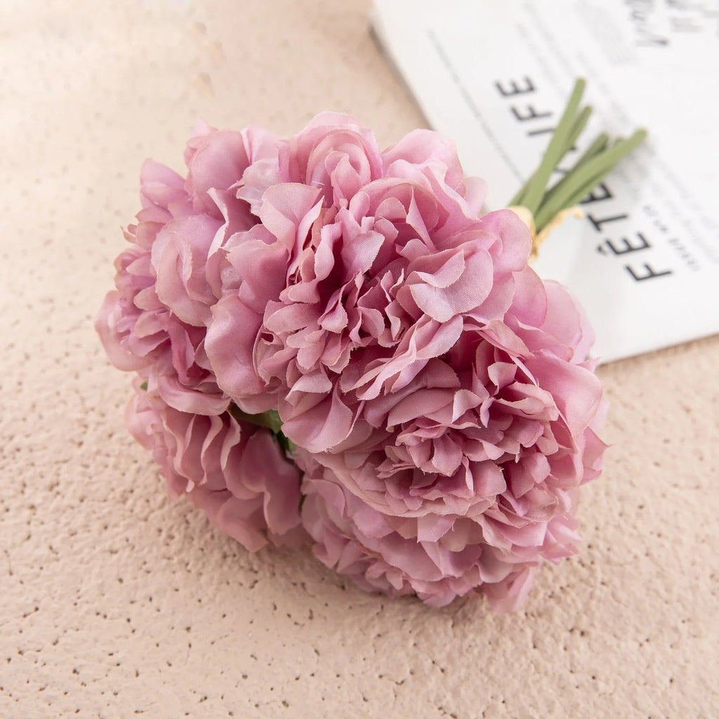 5-Pack Artificial Peony Bouquet for Wedding & Party Décor Artificial Flower Bouquet Qme