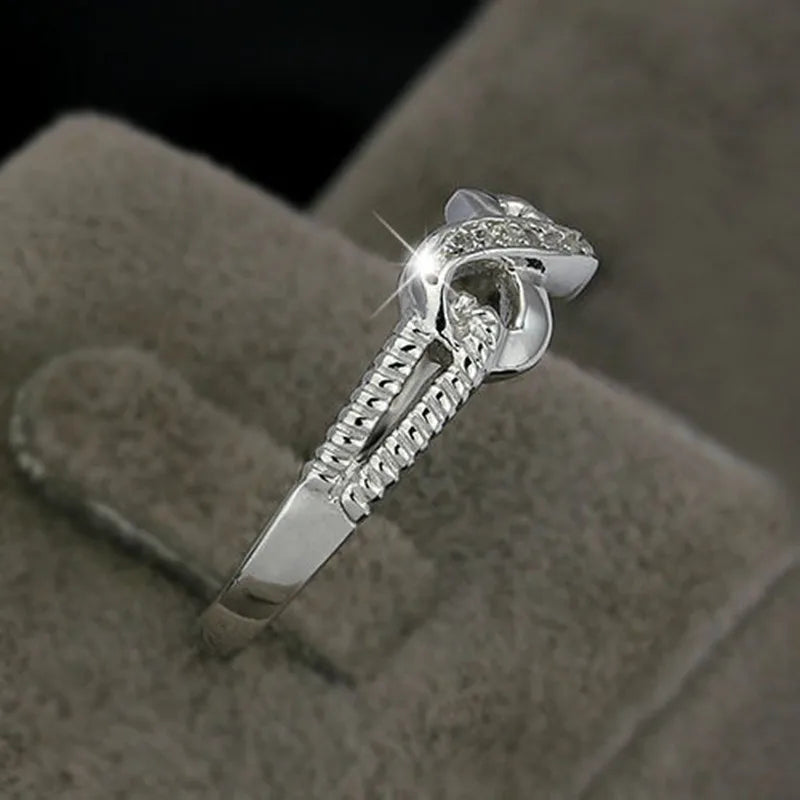 925 Sterling Silver Figure-8 Ring – AAA Cubic Zirconia | Qme Sterling Silver Ring Qme