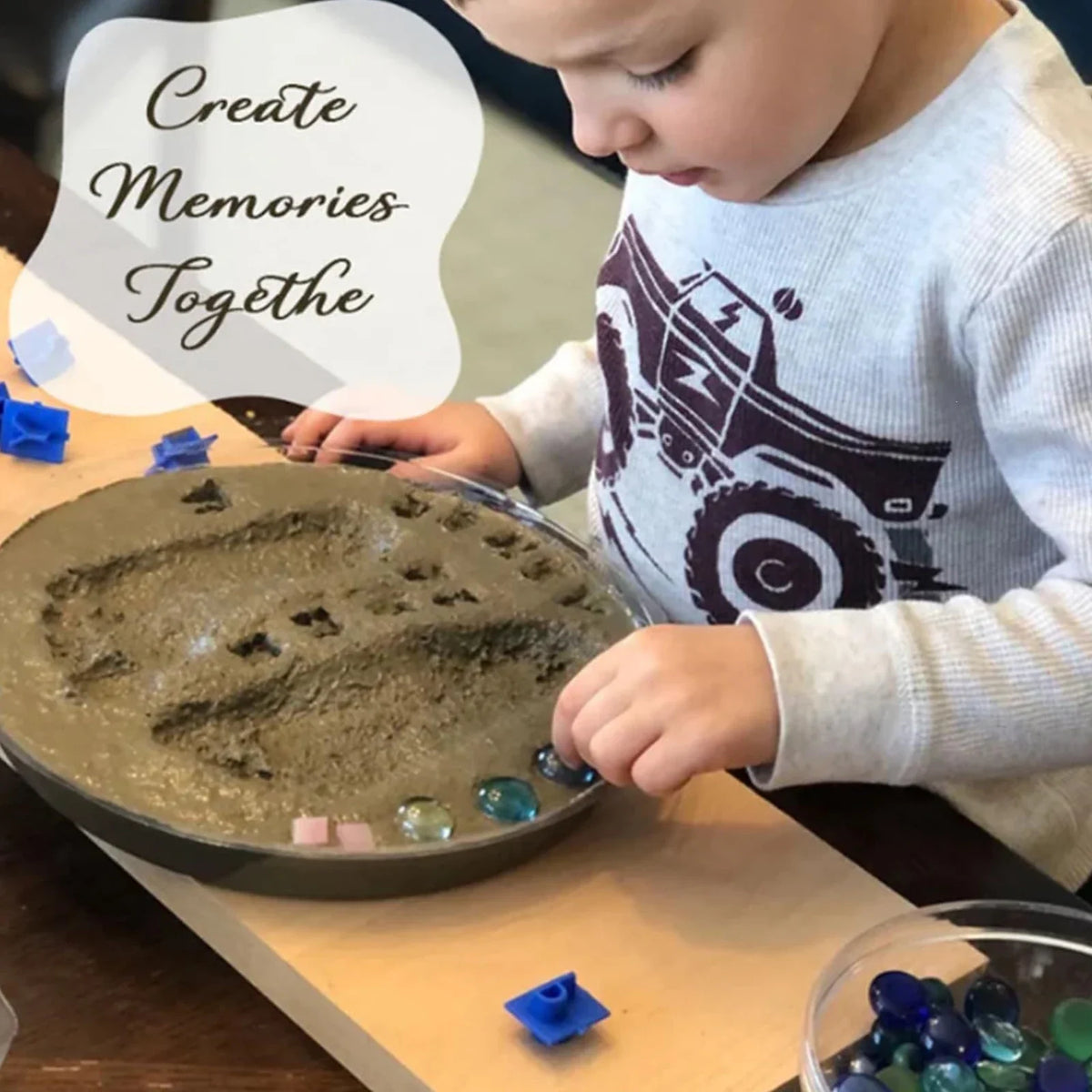 Large DIY Handprint Stepping Stone Kit – Family Keepsake Craft DIY Craft Kit Qme