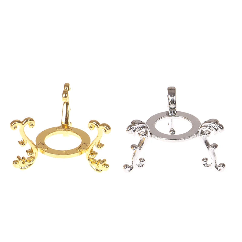 Gold-Plated Metal Crystal Ball & Gemstone Egg Display Stand Decorative Display Stand Qst