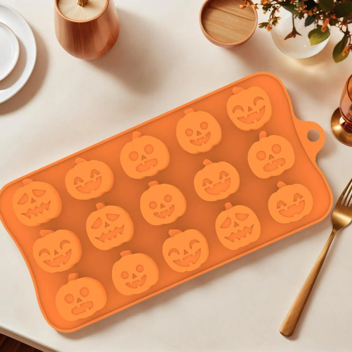 Halloween Silicone Candy Mold – 15-Cavity Chocolate & Gummy Silicone Candy Mold Qme