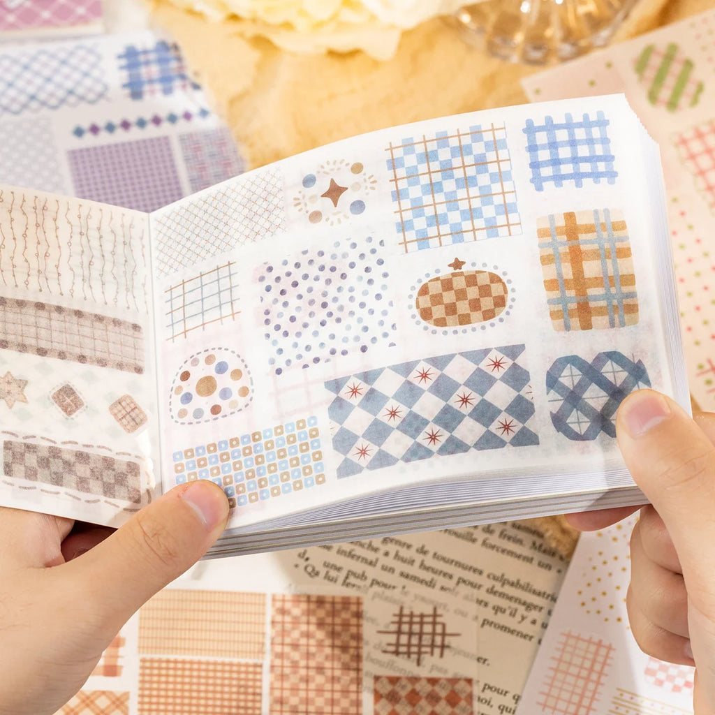 Cute Cartoon Grid Die Cut Sticker Book – 18 or 36 Sheets Die Cut Sticker Book Qme 2B