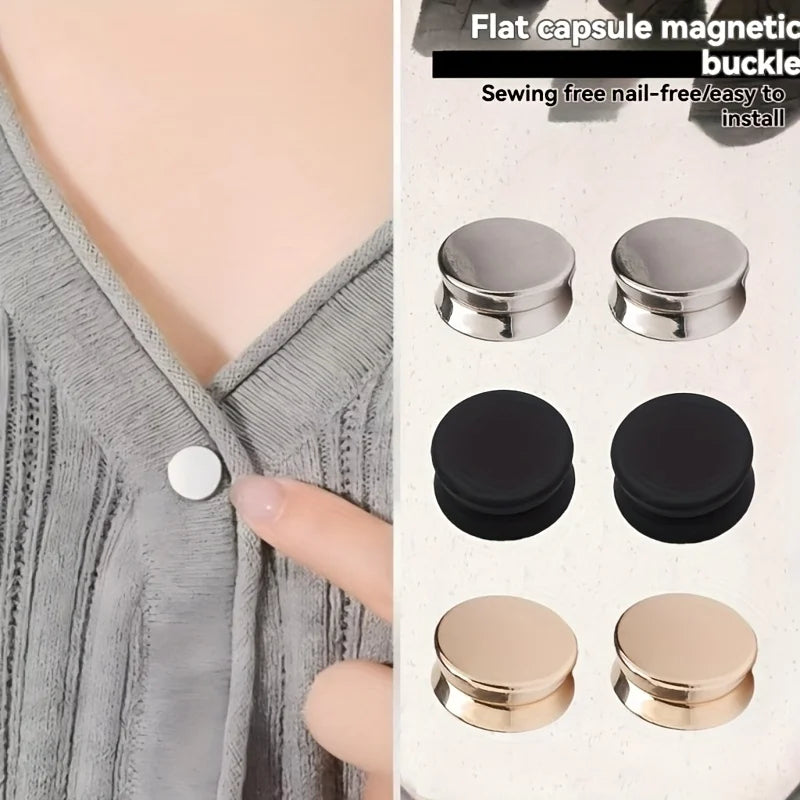 Removable Magnetic Snap Buttons – Flat Seam Fasteners 6 Pcs Magnetic Snap Fasteners Qme