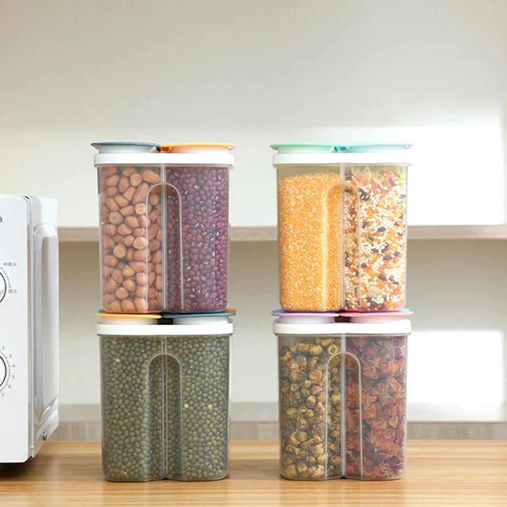 Transparent Food Storage Crisper with Partitions & Sealed Lid Food Storage Crisper Qme