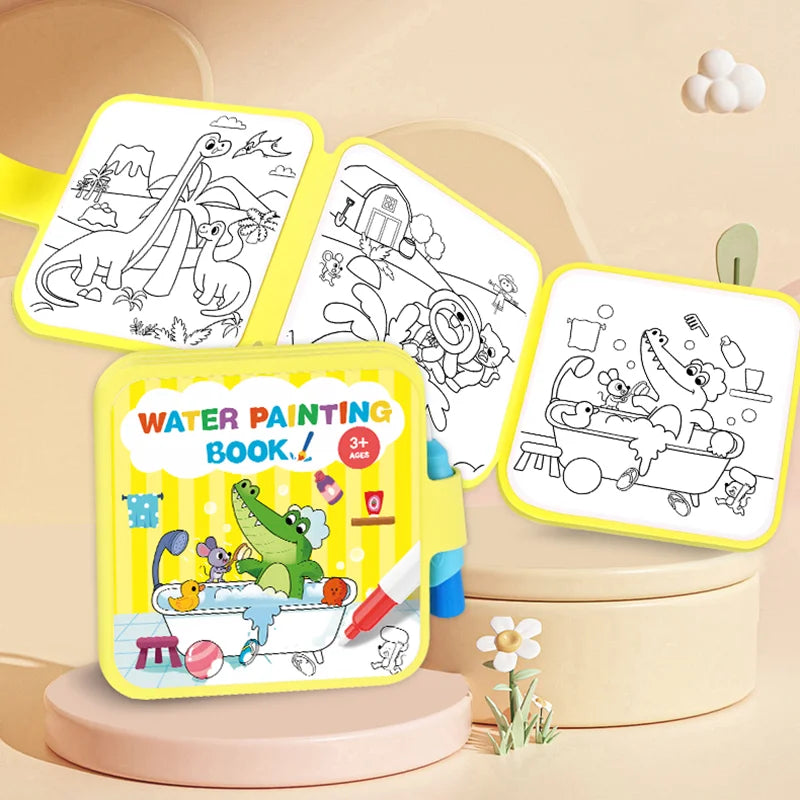 Reusable Water Drawing Doodle Book & Magic Pen for Kids Kids Drawing Book Qme