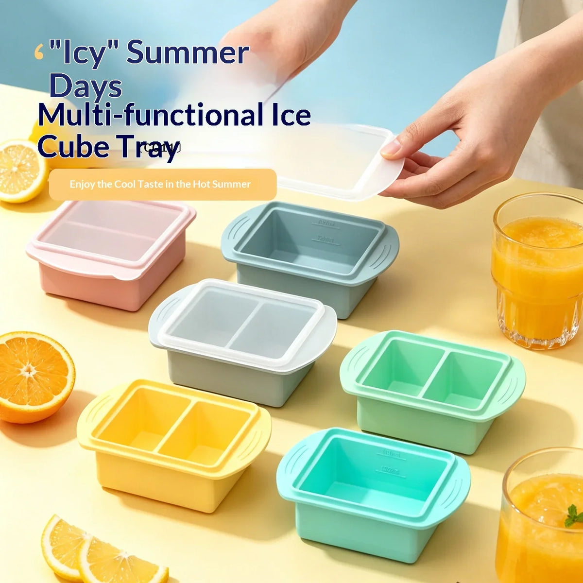 Silicone Freezer Mold Tray with Lid | Single & Double Compartment Silicone Freezer Mold Qme