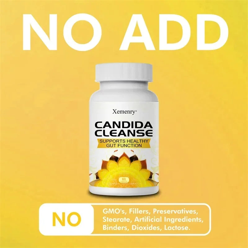 Xemenry Candida Cleanse – Gut Health & Detox Capsules Digestive Health Supplement Qst