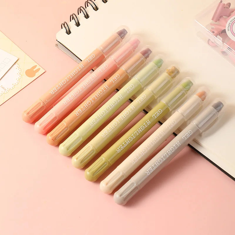 Bible Highlighters Morandi Colors Non-Bleeding Gel Pens – 8pc Set Gel Highlighter Set Qme 8 color