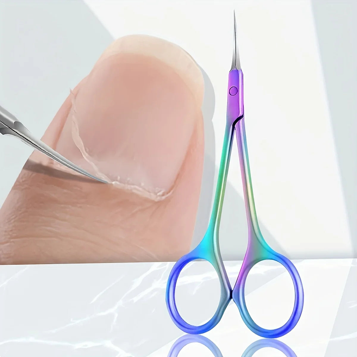 Qme Curved Tip Cuticle Scissors – Stainless Steel Nail Trimmer Cuticle Scissors Qme