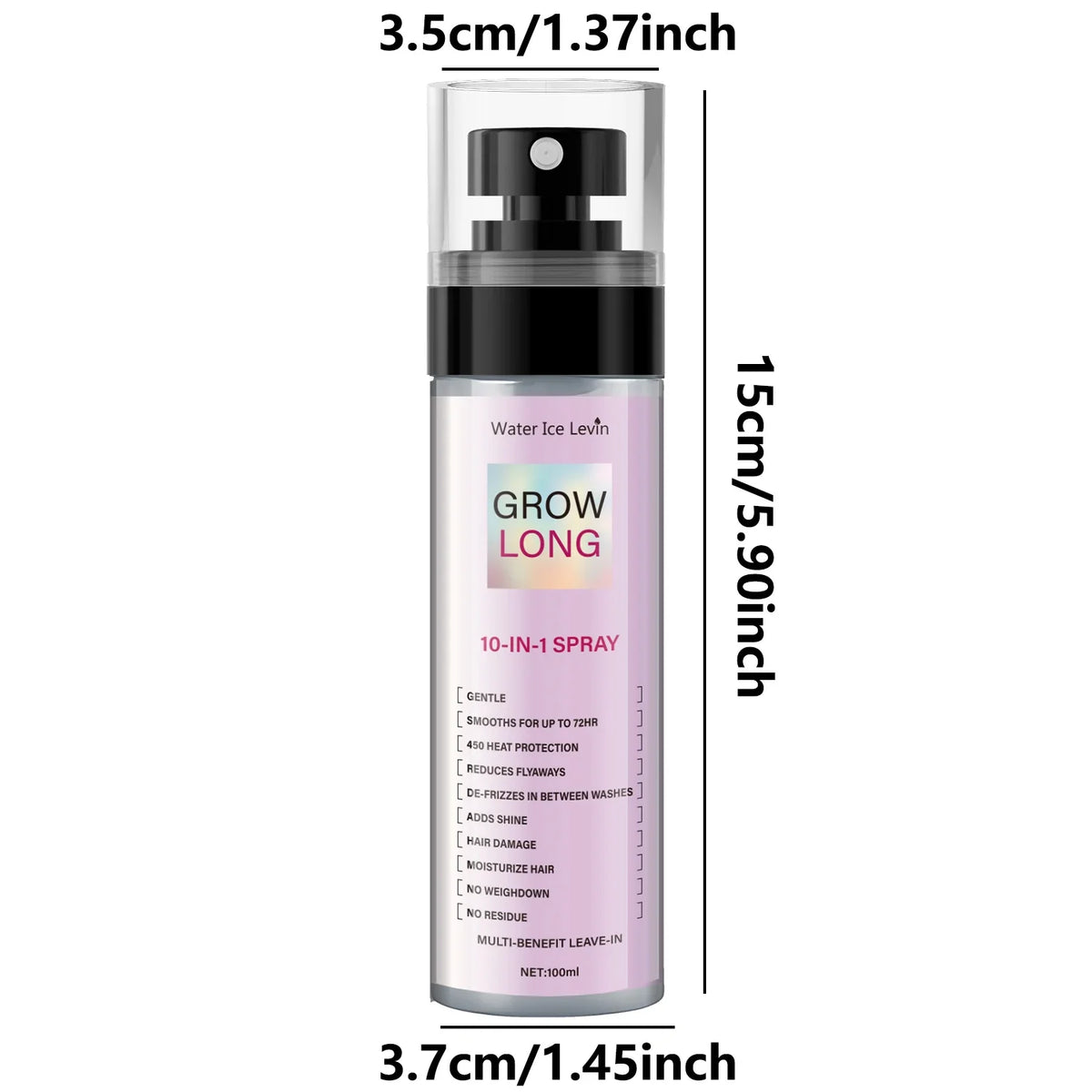 1 Long Hair Care Spray 100ml – 10-in-1 Grow Long Formula Leave-In Hair Spray Qme
