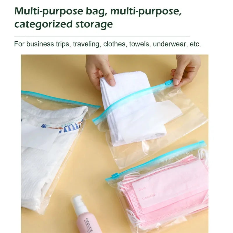 Thickened Sliding Lock Freezer Bags, Food-Grade PE – 10 Pack Food Storage Bags Qme