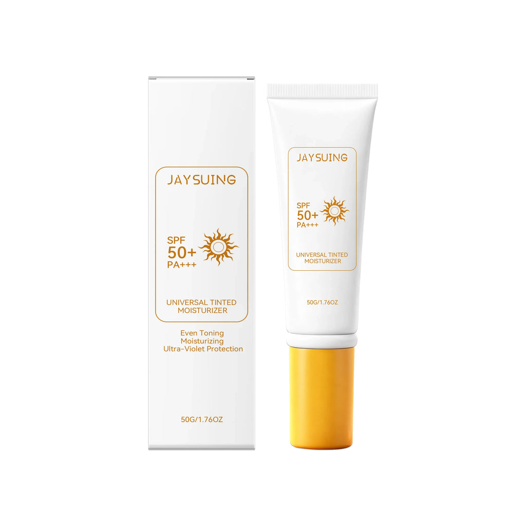 Jaysuing Tinted Sunscreen SPF 50 | Waterproof UV Protection Tinted Sunscreen Qme 50g Boxed