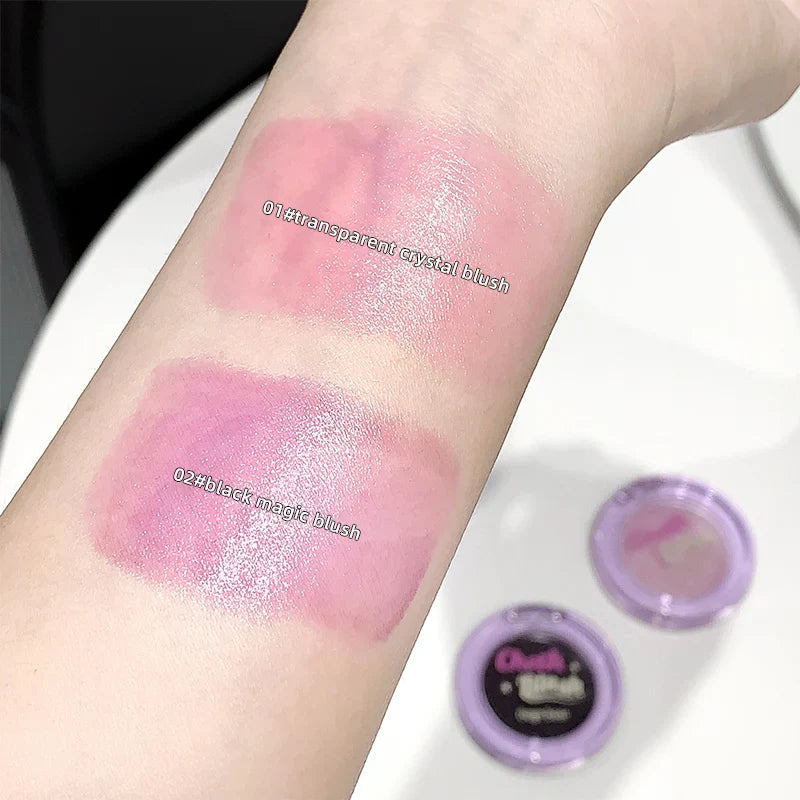 Color-Changing Crystal Highlight Blush Cream | Long-Lasting Shimmer Blush Highlight Cream Qme