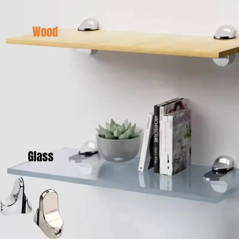 Wall Mount Floating Shelf Clip Anti-Slip Glass Partition Clamp Shelf Bracket Clamp Qme