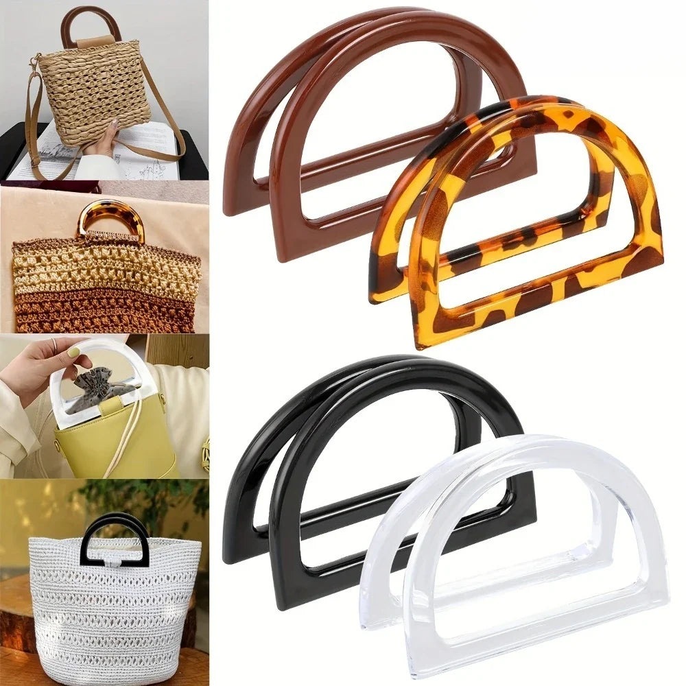 D-Ring Semi-Circle Handbag Handles Faux Wood Grain – DIY Tote Handbag Handles Qme