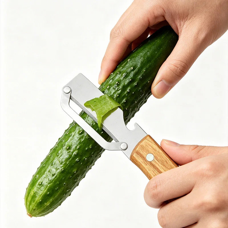 3-in-1 Stainless Steel Peeler Slicer Shredder for Fruits & Veg Kitchen Peeler Tool Qst
