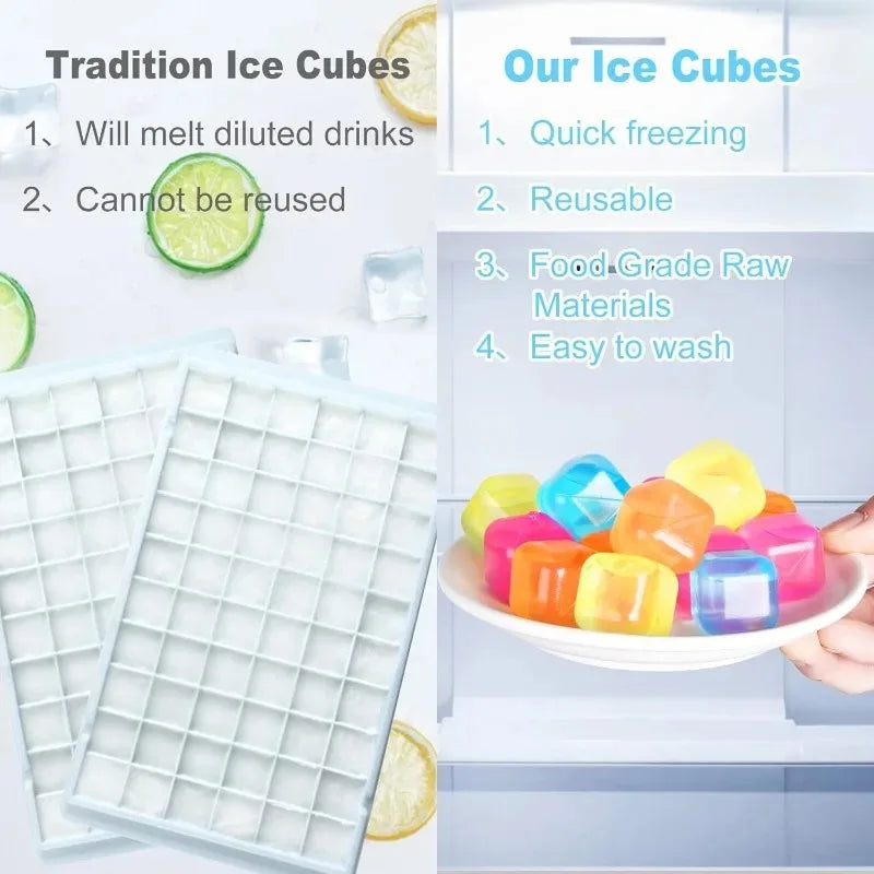Reusable Plastic Ice Cubes – No-Dilution Drink Chillers Reusable Ice Cubes Qme