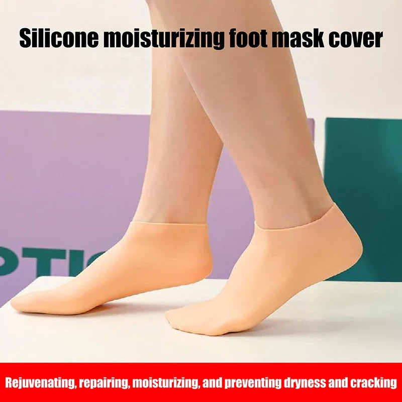Silicone Moisturizing Gel Socks – Exfoliating Foot Spa (1 Pair) Moisturizing Foot Socks Qme