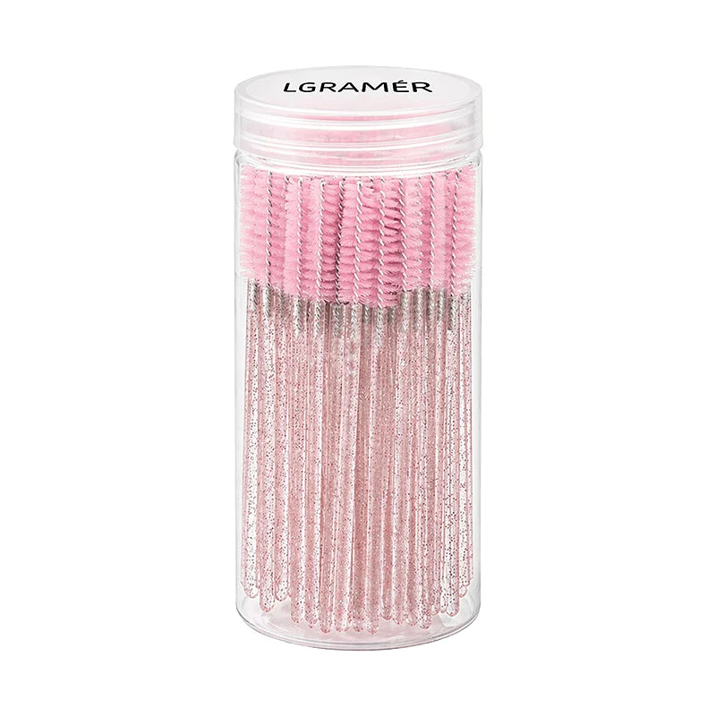 Disposable Mascara Wands & Eyelash Brushes 50/100 Pcs Mascara Wand Set Qst Pink-50pcs