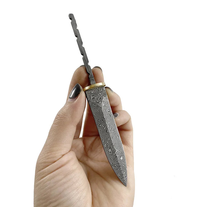 Damascus Steel Pu'er Tea Knife Blank – DIY Cutter Tool Tea Knife Blank Qst