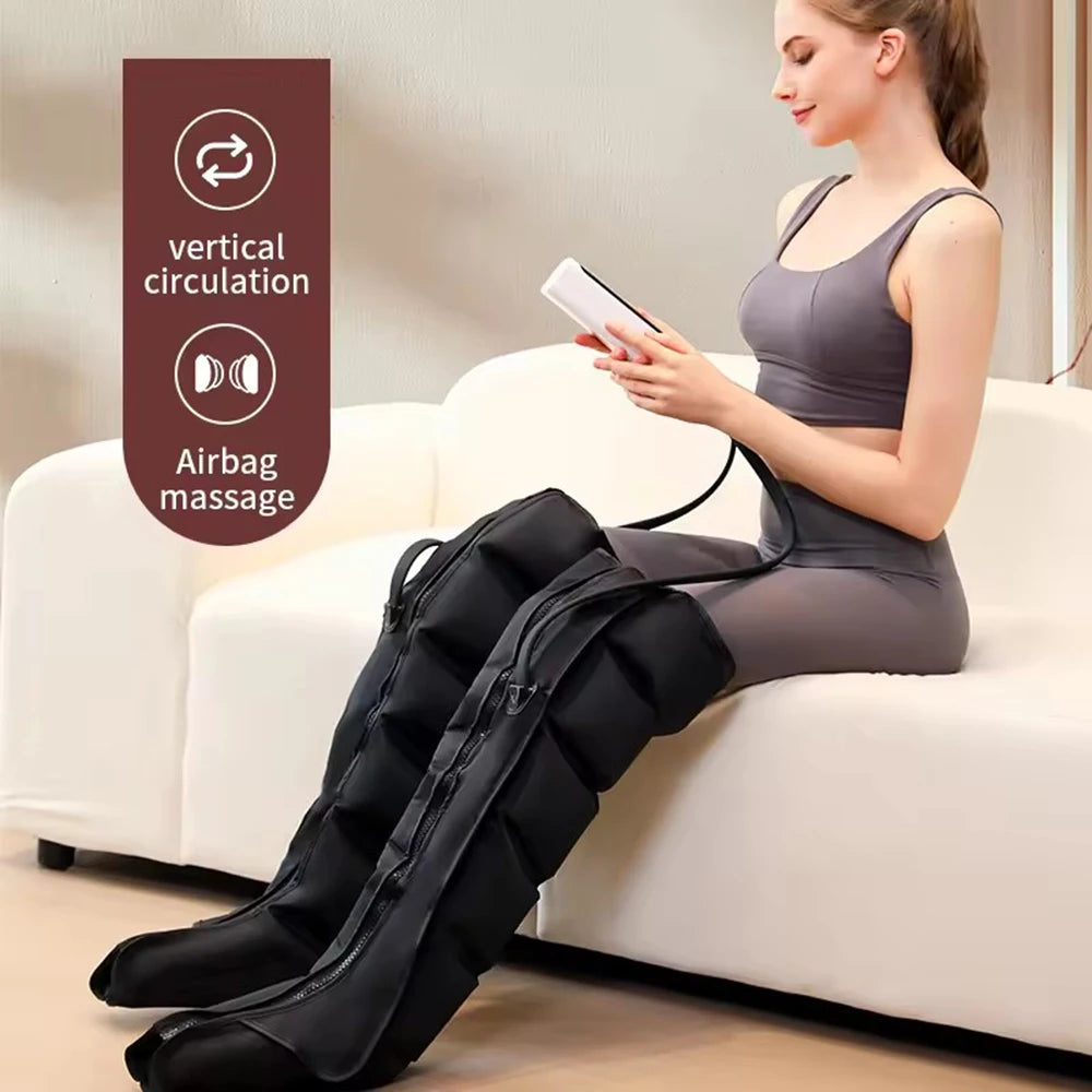 Air Compression Leg Massager Boots – 6 Airbag, 3 Modes Leg Massager Boots Qst