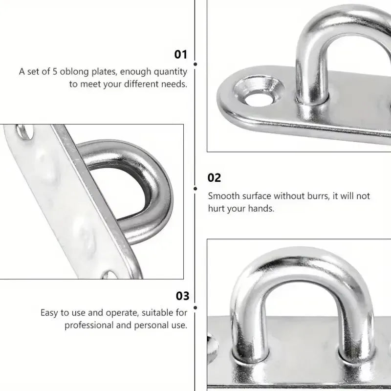 Heavy Duty Corrosion Resistant U-Hook Eye Plates – 4 Pack Eye Plate Hook Set Qme