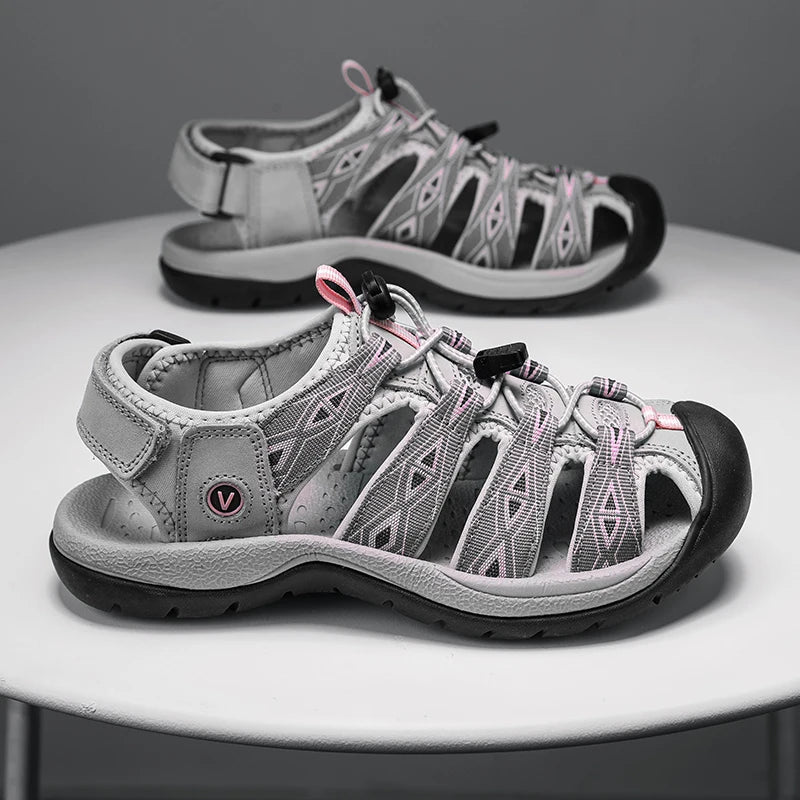 Women's Leather Platform Sandals – Gladiator Style, Sizes 35–46 Women's Platform Sandals Qst Gray Pink 42