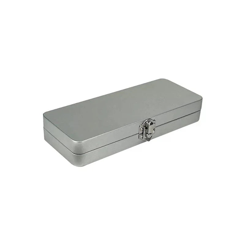 Metal Rectangular Storage Box with Lid – Silvery Gray Metal Storage Box Qme