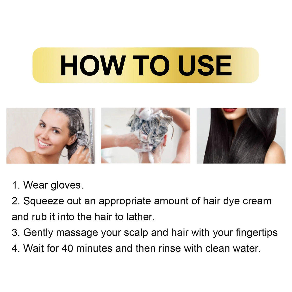 EELHOE Bubble Hair Dye Shampoo – Natural Black & Brown Hair Dye Shampoo Qst