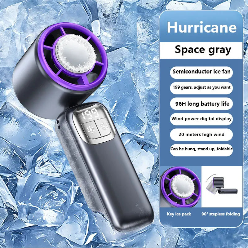 Portable USB Rechargeable Handheld Fan – Brushless Turbo Cooler Handheld Fan Qst Grey Refrigeration