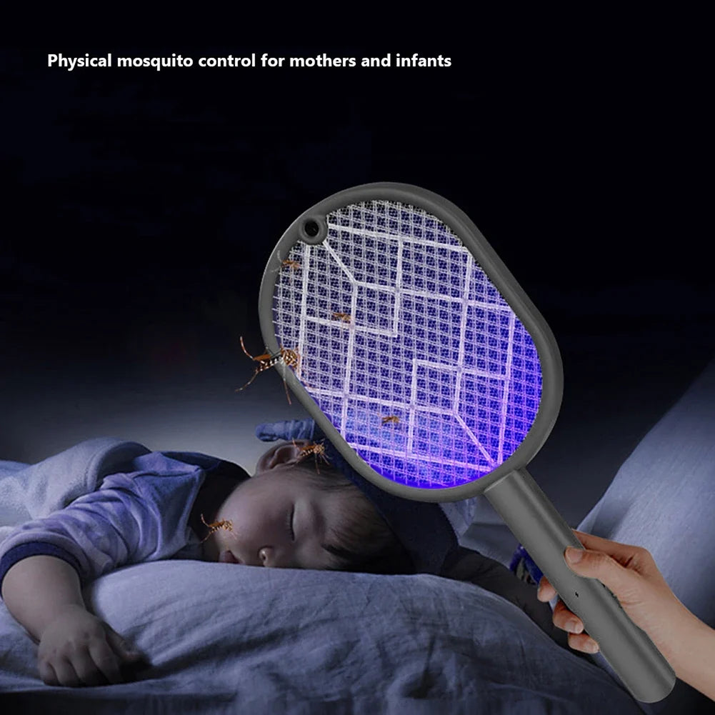 2-in-1 USB Rechargeable Electric Fly Swatter & Insect Killer Electric Fly Swatter Qme