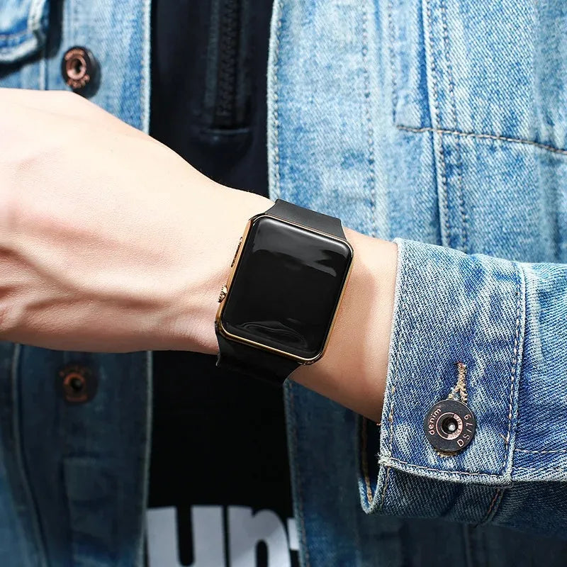 Square LED Digital Watch – Night Light Style for Students & Adults LED Digital Watch Qme