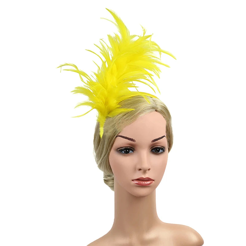 Feather Hair Band for Party, Prom & Carnival – One Size Feather Hair Band Qst