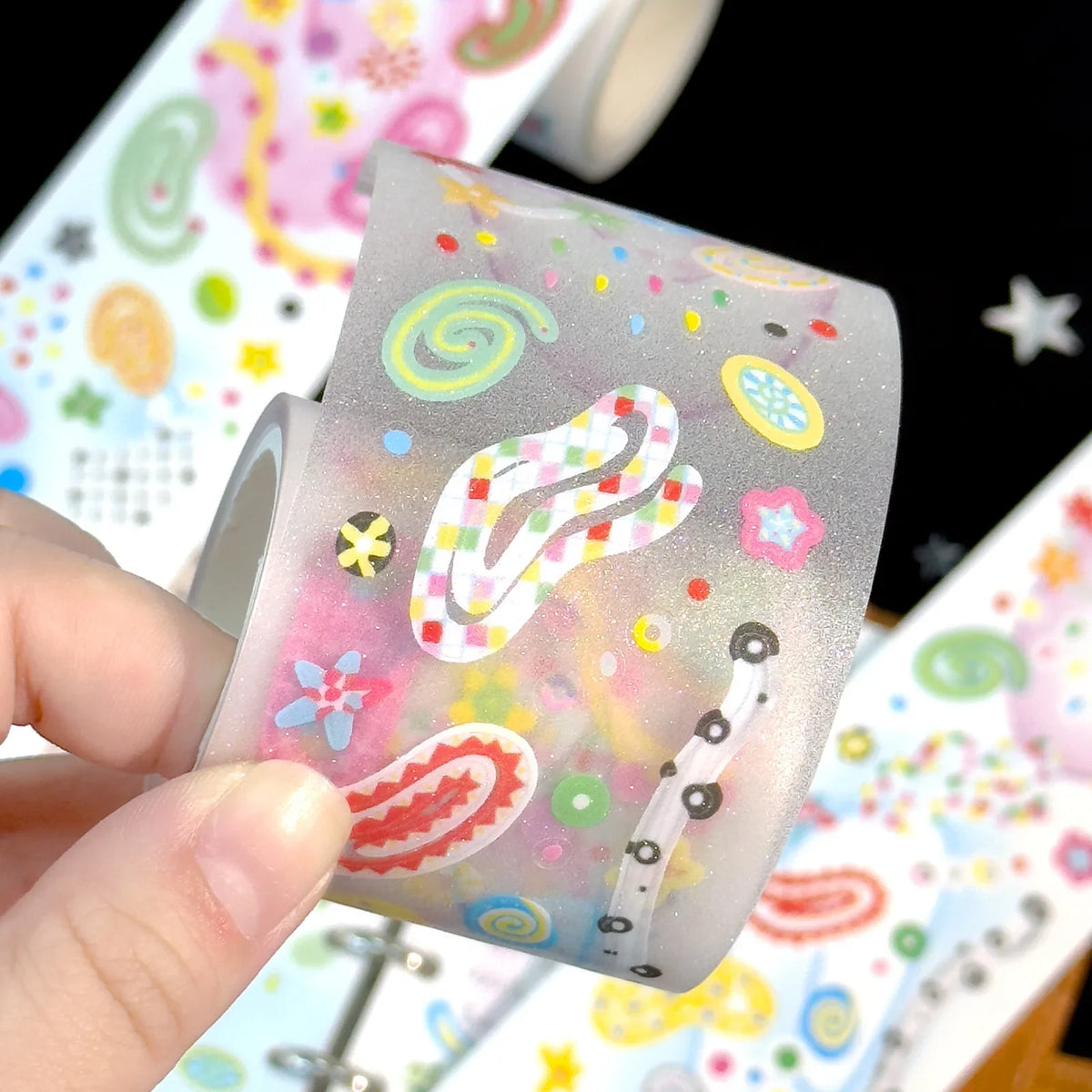 Y2K Star Pattern Washi Tape | Kawaii DIY Decorative Tape Decorative Washi Tape Qme