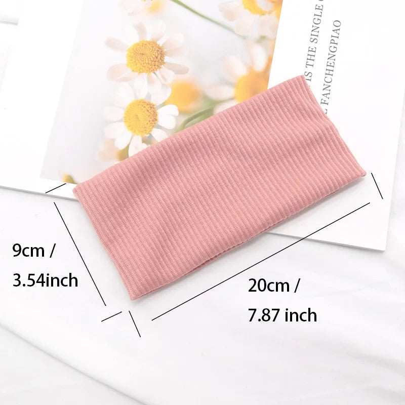 Women's Wide Elastic Headband – Organic Cotton Makeup Hair Hoop Wide Elastic Headband Qme
