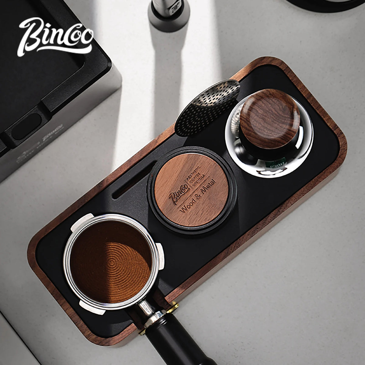 Wood Coffee Tamper Station Stand 51–58mm | Barista Kit Tamper Station Stand Qst