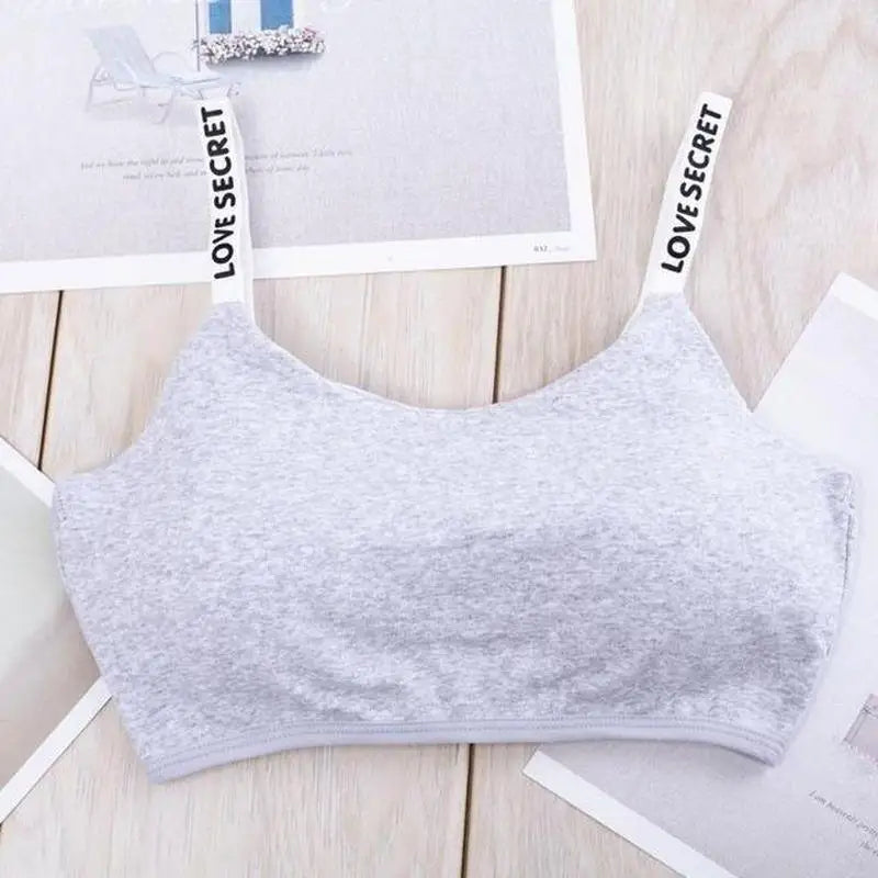 Women's Seamless Tube Bra Letter Strap Sports Bralette Sports Bralette Qme Free Size GRAY