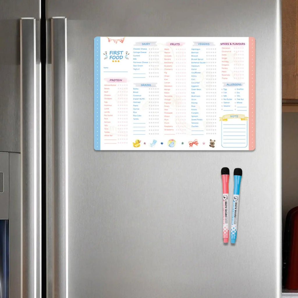 Magnetic Baby First Foods Chart & Meal Planner Checklist Baby Meal Planner Chart Qme