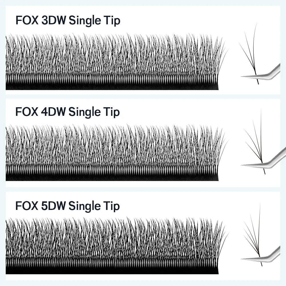 NATUHANA Fox 4D W Shape Matte Black False Eyelash Extensions False Eyelash Extensions Qme