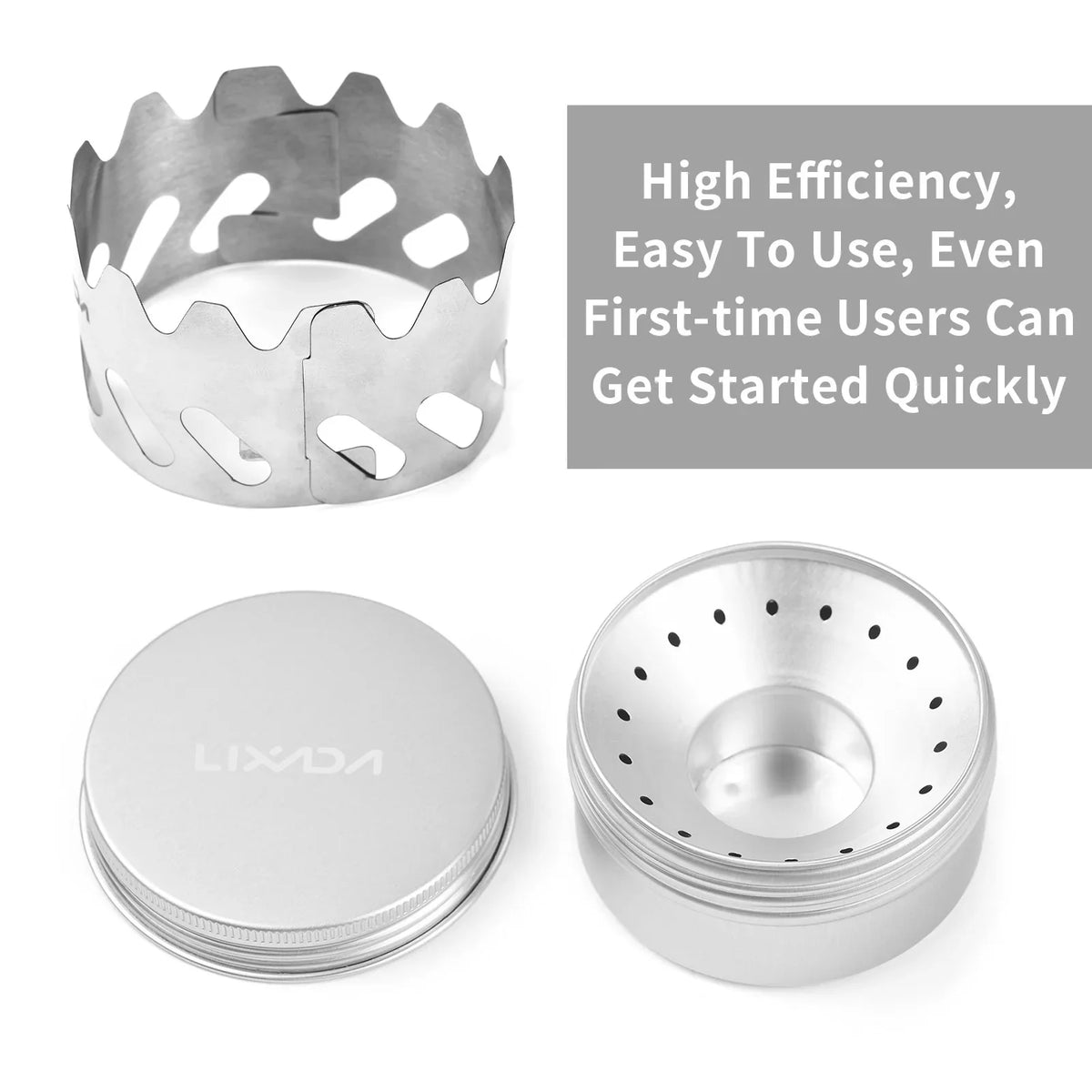 Mini Alcohol Camping Stove | Aluminum + Stainless Windshield Alcohol Camping Stove Qme