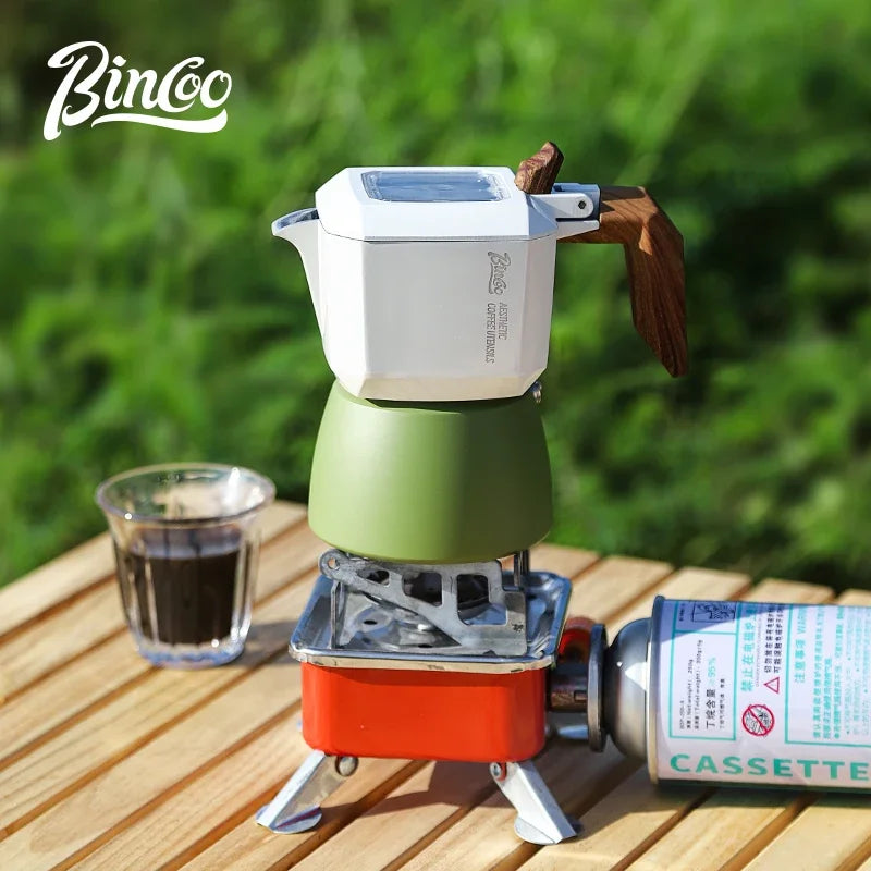 BINCOO 2-Cup Double Valve Moka Pot – Italian Espresso Maker Moka Pot Qst