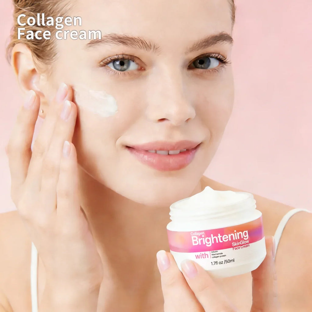 Collagen & Hyaluronic Acid Face Cream – Smoothing & Brightening Face Moisturizer Cream Qme 50ml