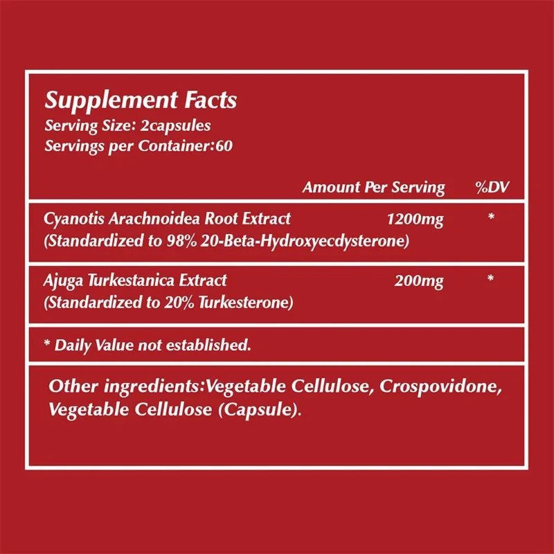 Beta Ecdysterone & Turkesterone Supplement – 1400mg Performance Supplement Qst