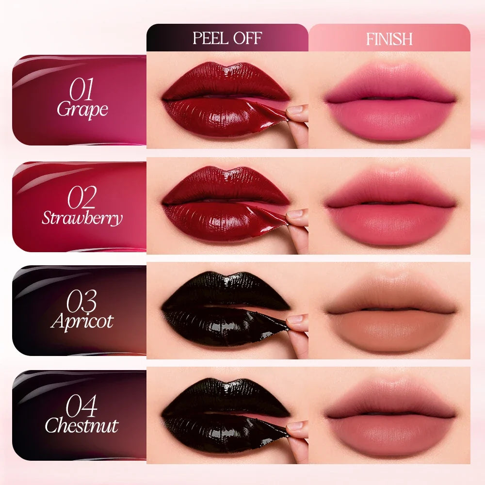 O TWO Peel-Off Lip Stain Tattoo | 48H Color-Lock, 4 Shades Peel-Off Lip Stain Qme